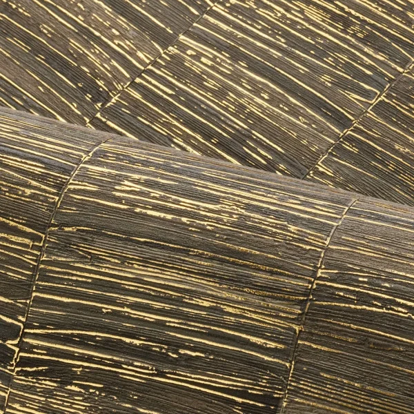Lirio Wallpaper - Anthracite / Doré by brown misc wallpaper and wave with wallpaper
