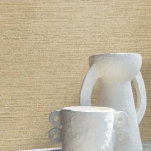 yellow plain wallpaper and wall with vases