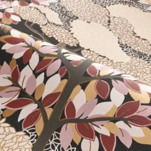 brown botanical wallpaper and wave with wallpaper
