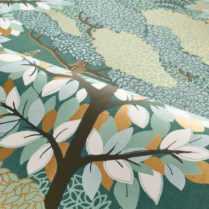 blue botanical wallpaper and wave with wallpaper
