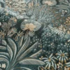 blue botanical wallpaper and wave with wallpaper