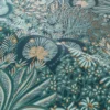 blue botanical wallpaper and wave with wallpaper