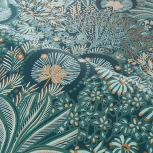 blue botanical wallpaper and wave with wallpaper