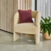 neutral plain armchair with cushion