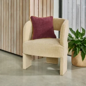 neutral plain armchair with cushion