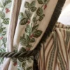 green striped curtain with