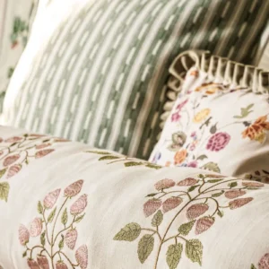 brown botanical cushion with