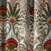 red botanical curtain with