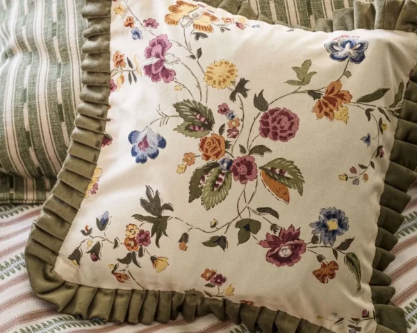 Nectar Fields Fabric - Damson / Medlar by multicolour botanical cushion with