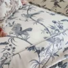 blue botanical bed with