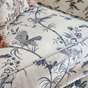 blue botanical bed with