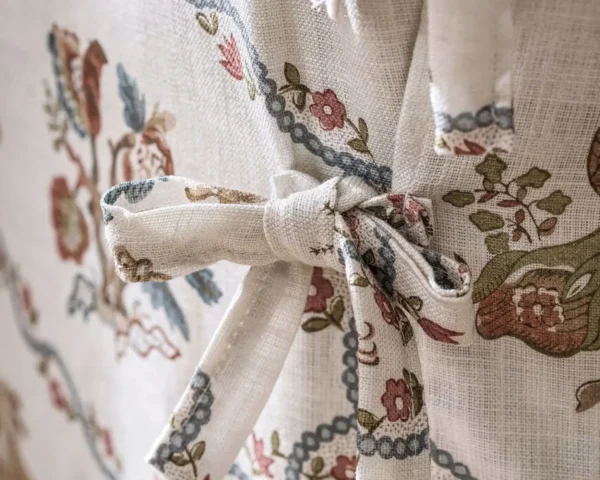 Partridge Pear Fabric - Porcelain / Blossom by blue animal curtain with