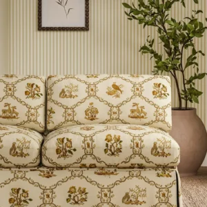 brown animal sofa with plants