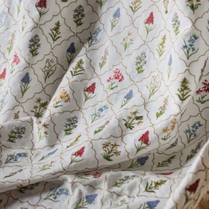 multicolour botanical curtain with