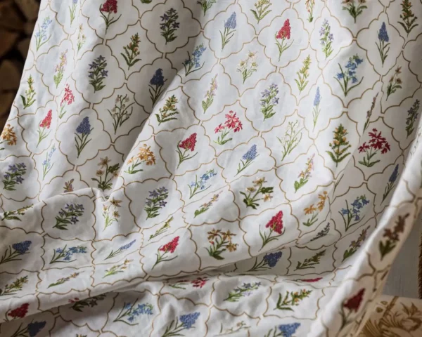 Spring Meadow Embroidery Fabric - Chintz by multicolour botanical curtain with
