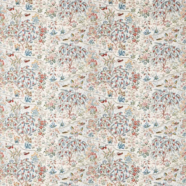 blue botanical printed fabric from Sanderson