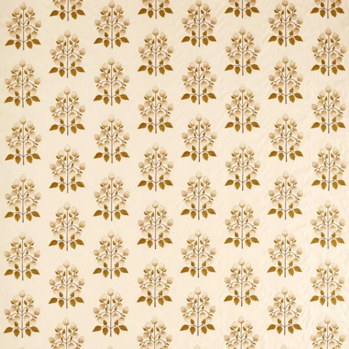 Goldings Hops Fabric - Lichen  / White Blossom – Lichen / White Blossom swatch