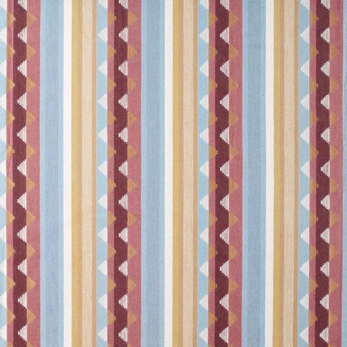 Lutley Stripe Fabric - Damson / Medlar by red striped woven fabric from Sanderson