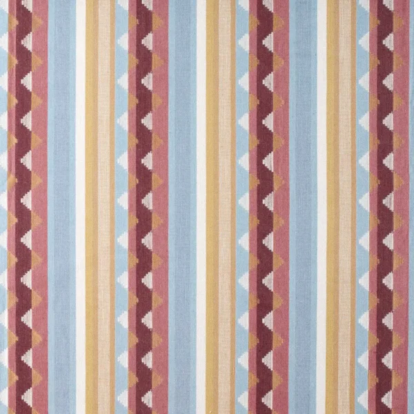 Lutley Stripe Fabric - Damson / Medlar by red striped woven fabric from Sanderson