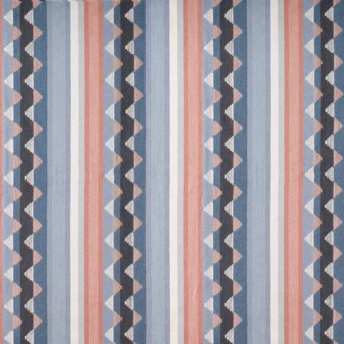 Lutley Stripe Fabric - Porcelain / Blossom by blue striped woven fabric from Sanderson