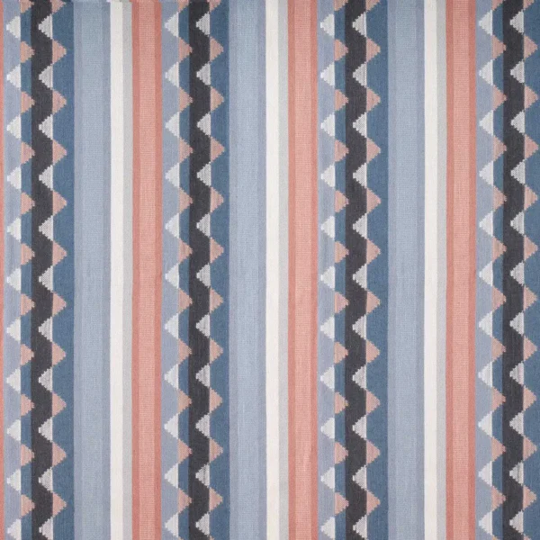 Lutley Stripe Fabric - Porcelain / Blossom by blue striped woven fabric from Sanderson