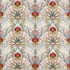 red botanical embroideried fabric from Sanderson