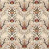 brown botanical embroideried fabric from Sanderson