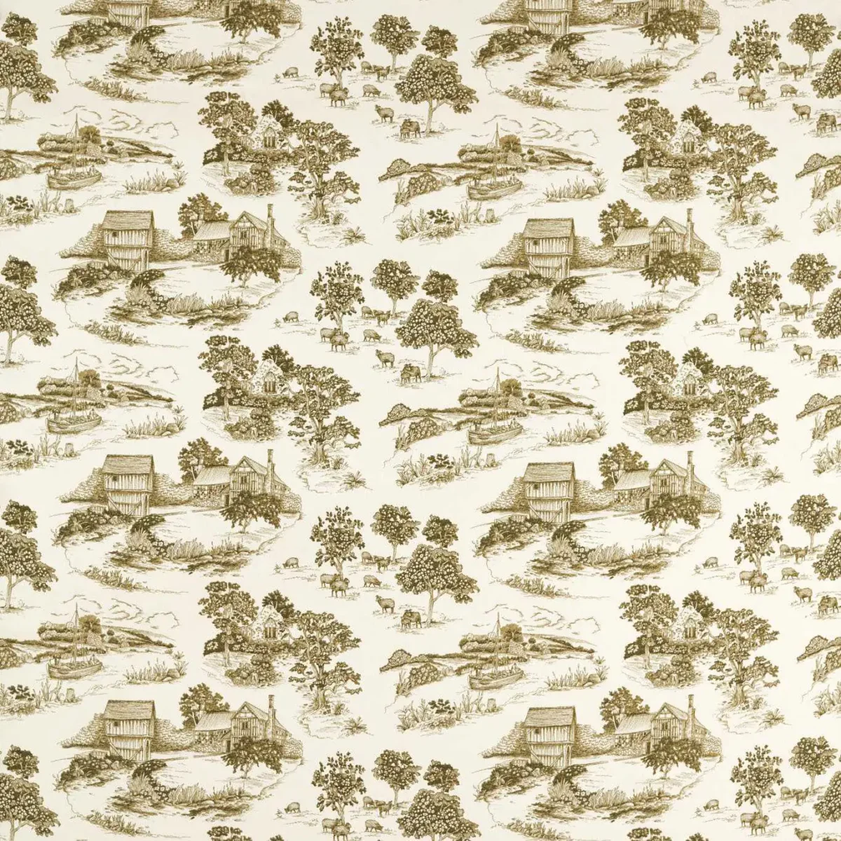 green botanical cotton fabric from Sanderson
