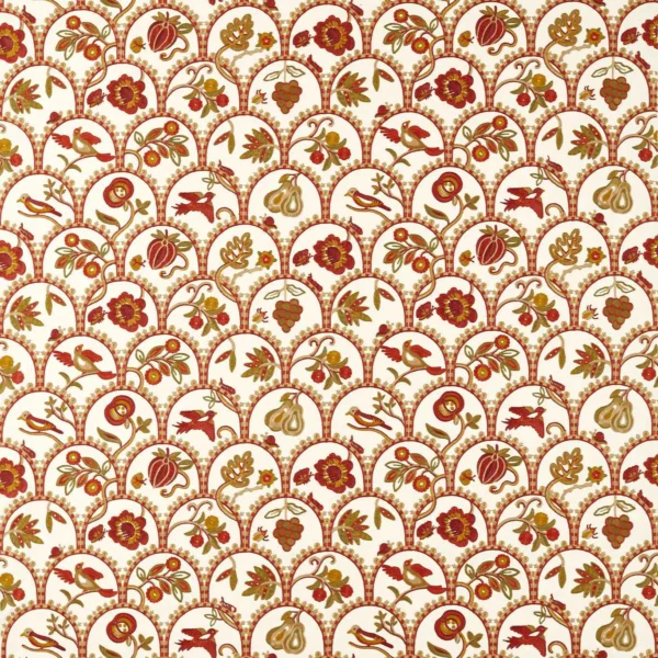 Harvest Fruits Fabric - Midsummer by red animal embroideried fabric from Sanderson