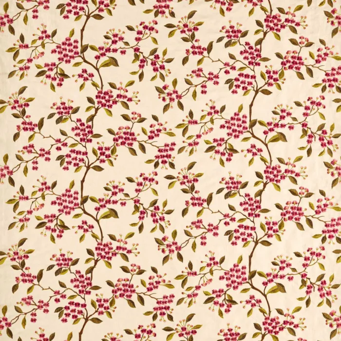 Damson Blossom Fabric - Madder  / Olive – Madder / Olive swatch