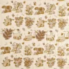 brown botanical embroideried fabric from Sanderson