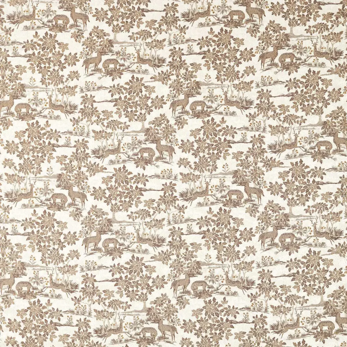 Woodland Fallow Fabric - Harvest by brown botanical woven fabric from Sanderson