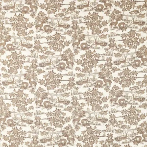 brown botanical woven fabric from Sanderson