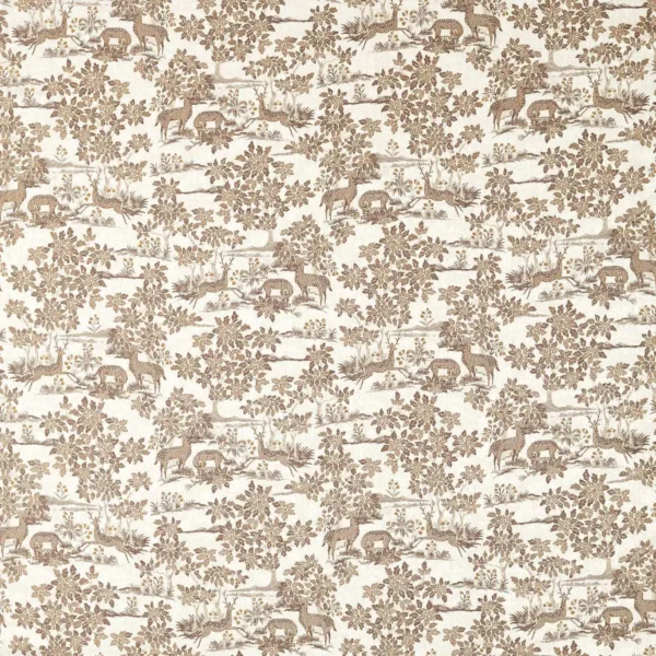 brown botanical woven fabric from Sanderson