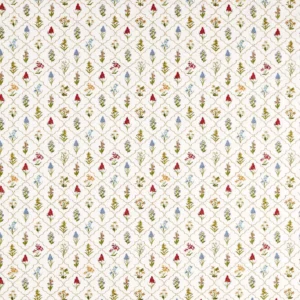 multicolour botanical embroideried fabric from Sanderson
