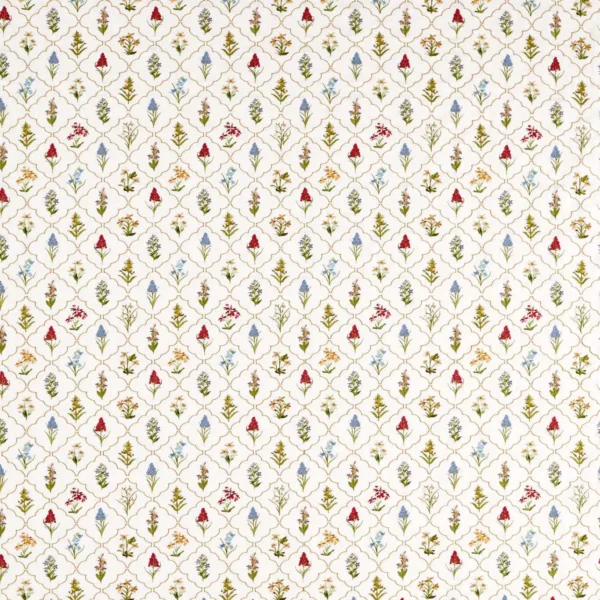 Spring Meadow Embroidery Fabric - Chintz by multicolour botanical embroideried fabric from Sanderson
