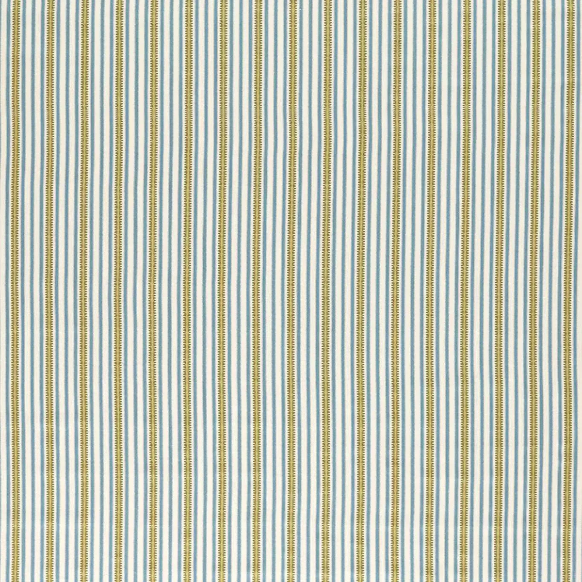Barneby Stripe Fabric - Woad / Olive by blue striped cotton fabric from Sanderson