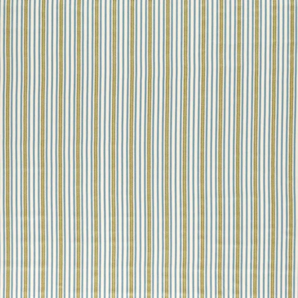Barneby Stripe Fabric - Woad / Olive by blue striped cotton fabric from Sanderson