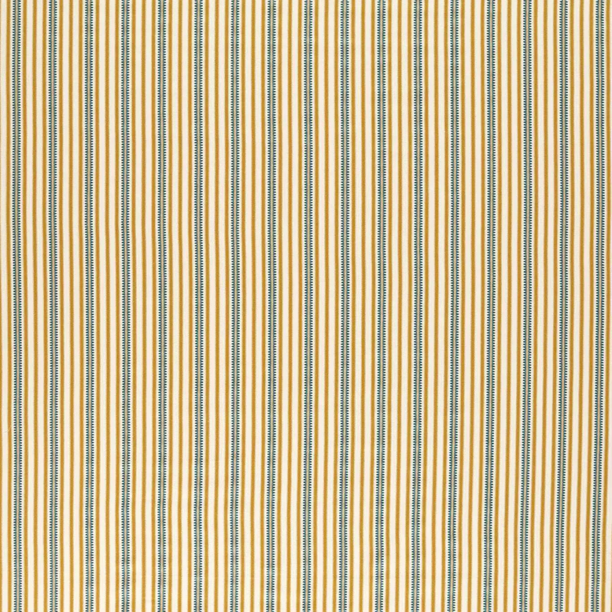 Barneby Stripe Fabric - Honey / Teal by yellow striped cotton fabric from Sanderson