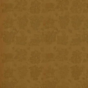 brown botanical embroideried fabric from Sanderson