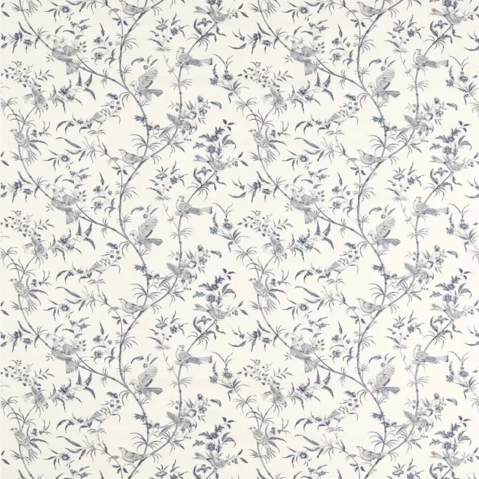 Paradise Woods Toile Fabric - Woad swatch