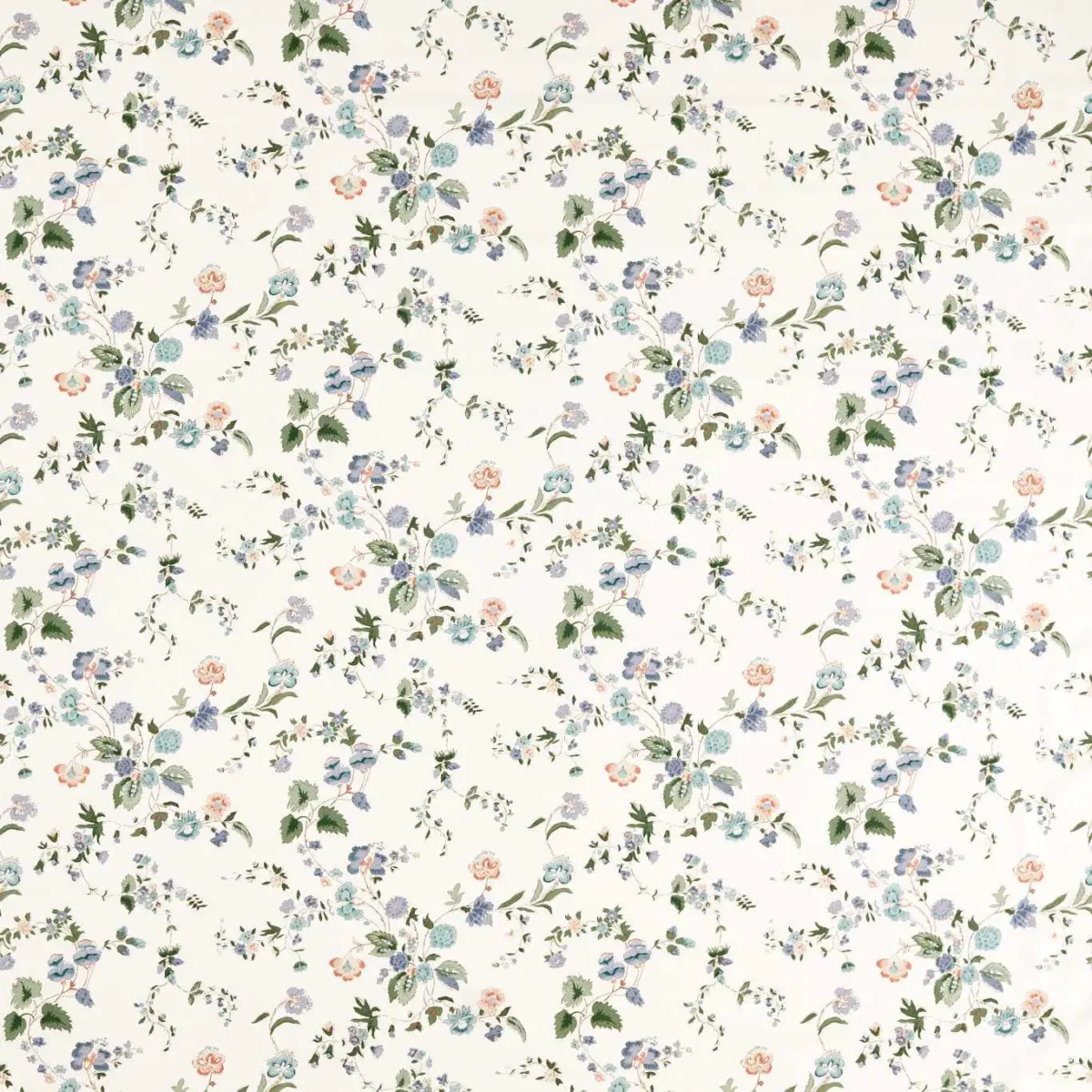 blue botanical printed fabric from Sanderson