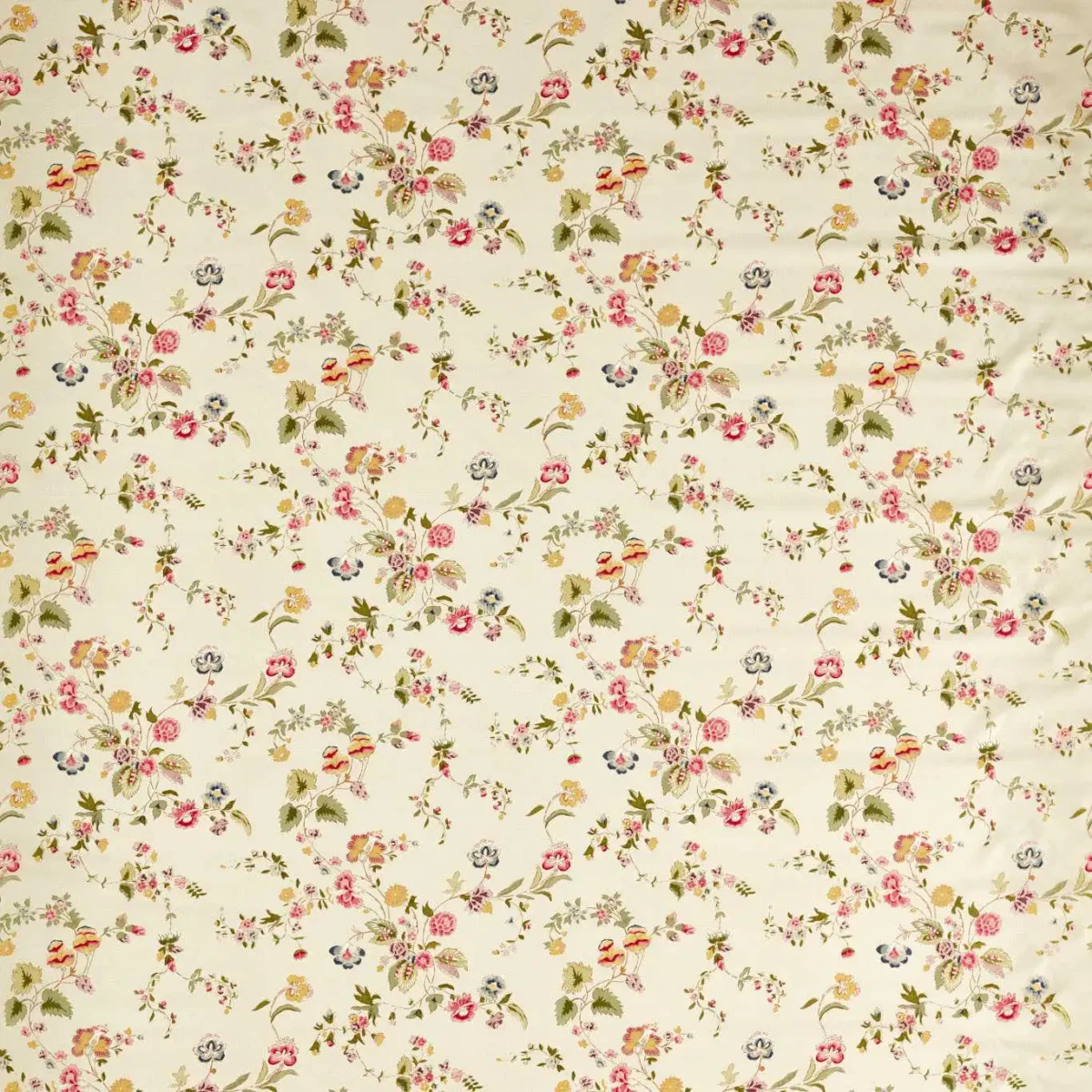 Nectar Fields Fabric - Sage / Blossom by pink botanical printed fabric from Sanderson