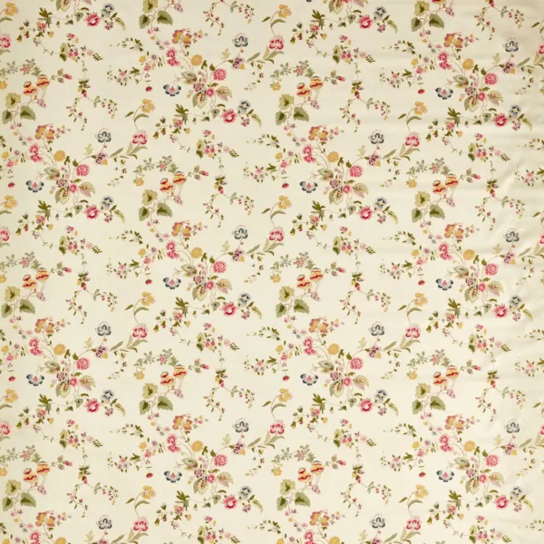 Nectar Fields Fabric - Sage / Blossom by pink botanical printed fabric from Sanderson