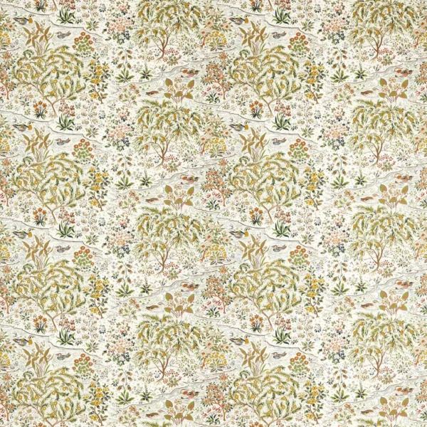 green botanical printed fabric from Sanderson