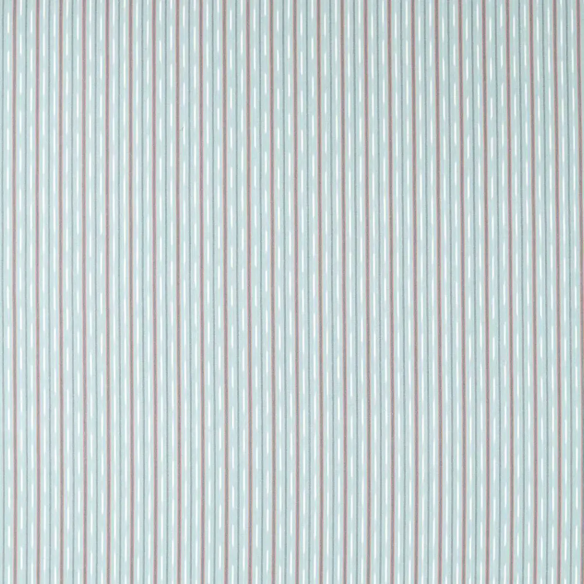 Sabu Stripe Fabric - Porcelain / Coral by blue striped cotton fabric from Sanderson