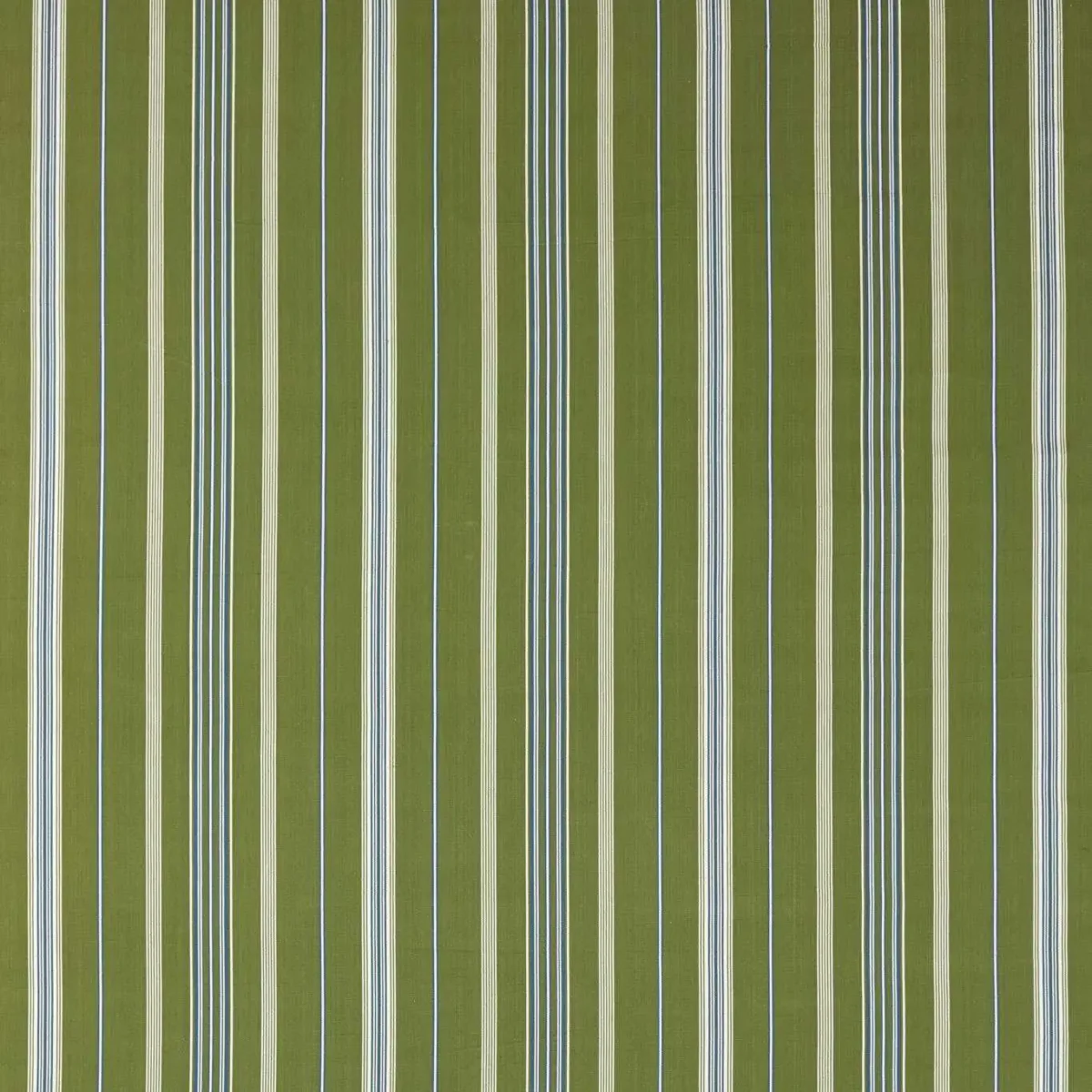 Latimer Stripe Fabric - Avocado / Indigo by green striped cotton fabric from Sanderson