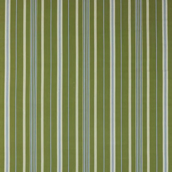 Latimer Stripe Fabric - Avocado / Indigo by green striped cotton fabric from Sanderson