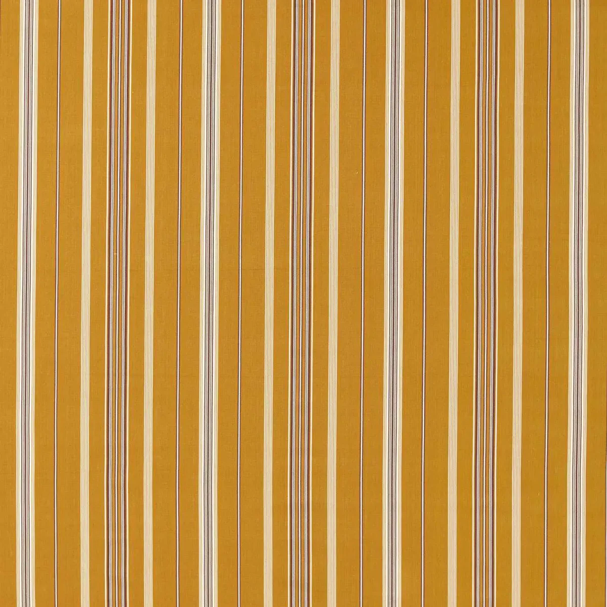 yellow striped cotton fabric from Sanderson
