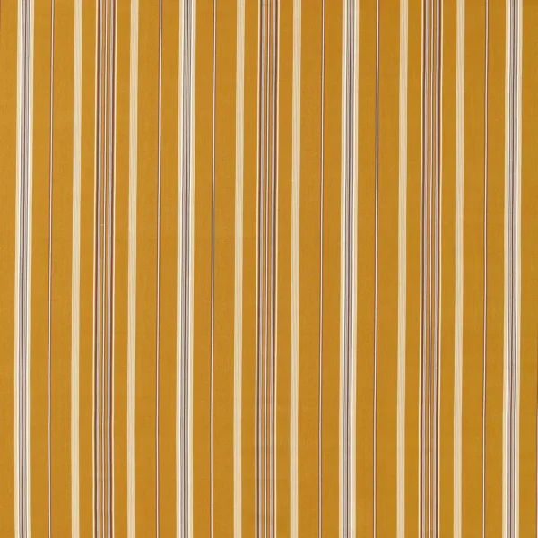 Latimer Stripe Fabric - Turmeric / Walnut by yellow striped cotton fabric from Sanderson